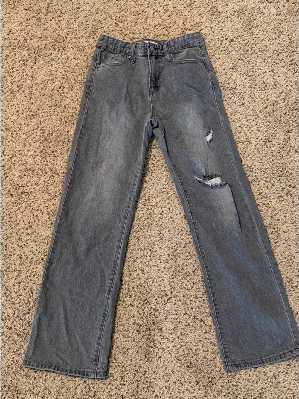 RSQ Kids Gray Distressed Straight-Leg Jeans
